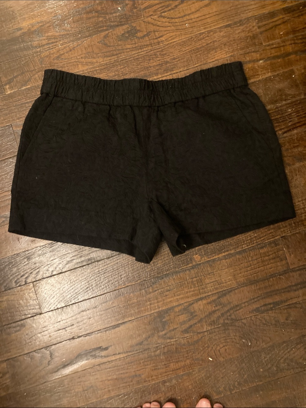 J. CREW Factory- Shorts Black Elastic-Waist, Size 2